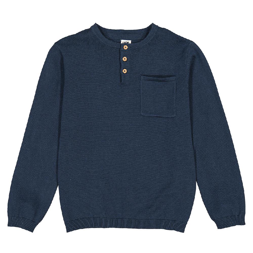 laredoute Feinstrickpullover mit Henley-Ausschnitt marine LA REDOUTE COLLECTIONS Im Verkauf