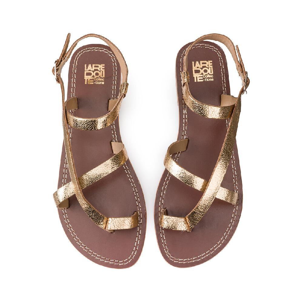 laredoute Signature-Zehensandalen aus Leder goldfarben LA REDOUTE COLLECTIONS Verkauf