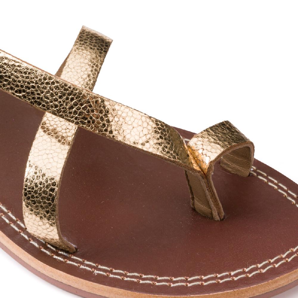 laredoute Signature-Zehensandalen aus Leder goldfarben LA REDOUTE COLLECTIONS Verkauf