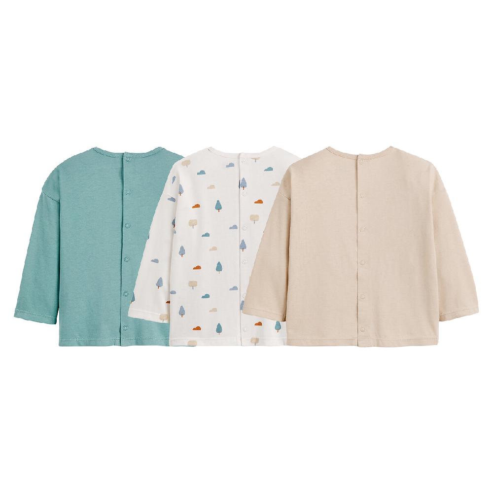 laredoute 3er-Pack Langarm-Shirts blau/beige LA REDOUTE COLLECTIONS Blitzverkäufe