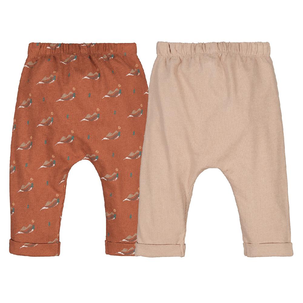 laredoute 2er-Pack Pluderhosen gemusterter Jersey braun / beige LA REDOUTE COLLECTIONS Versandkostenfrei