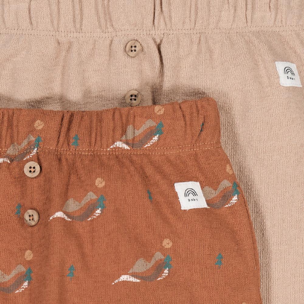 laredoute 2er-Pack Pluderhosen gemusterter Jersey braun / beige LA REDOUTE COLLECTIONS Versandkostenfrei