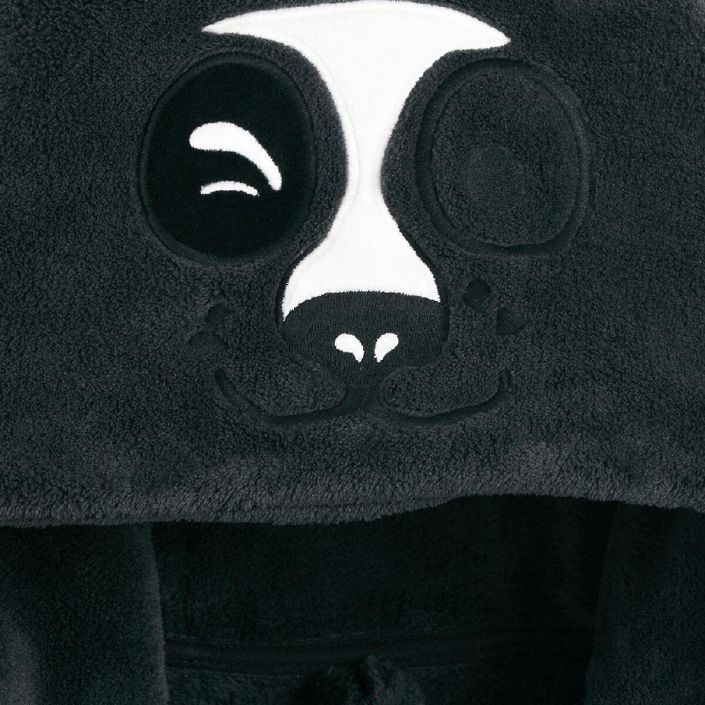 laredoute Morgenmantel mit Panda-Kapuze aus Fleece grau LA REDOUTE COLLECTIONS Exklusivangebot