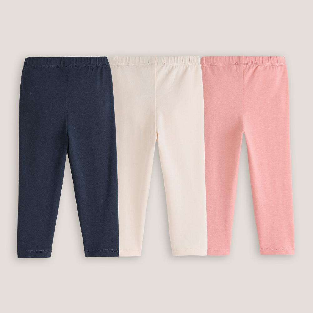 laredoute 3er-Pack Leggings unifarben marine + rosa + ecru LA REDOUTE COLLECTIONS Saisonschlussverkauf