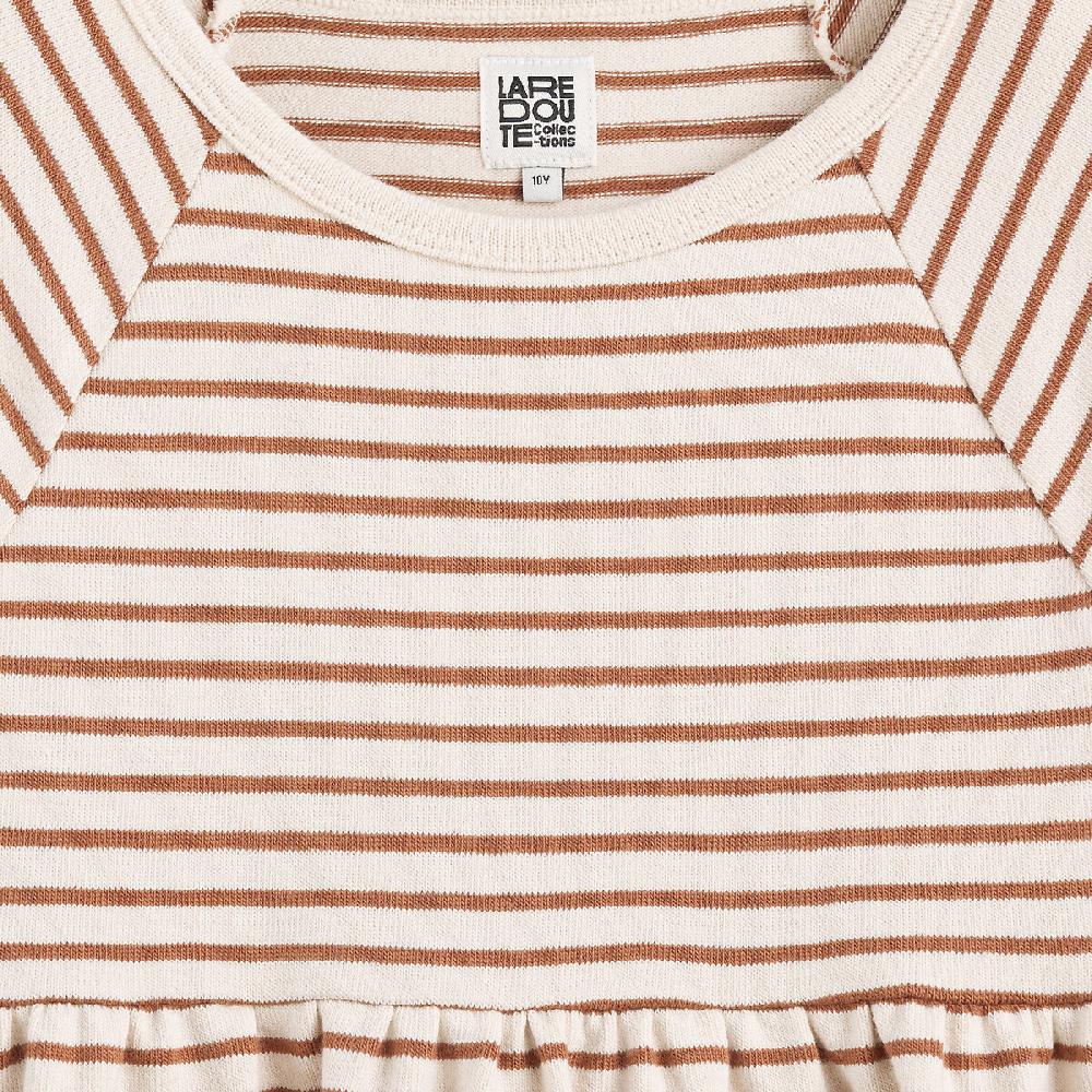 laredoute Gestreiftes Kleid mit langen Ärmeln braun/ecru gestreift LA REDOUTE COLLECTIONS Osterangebot