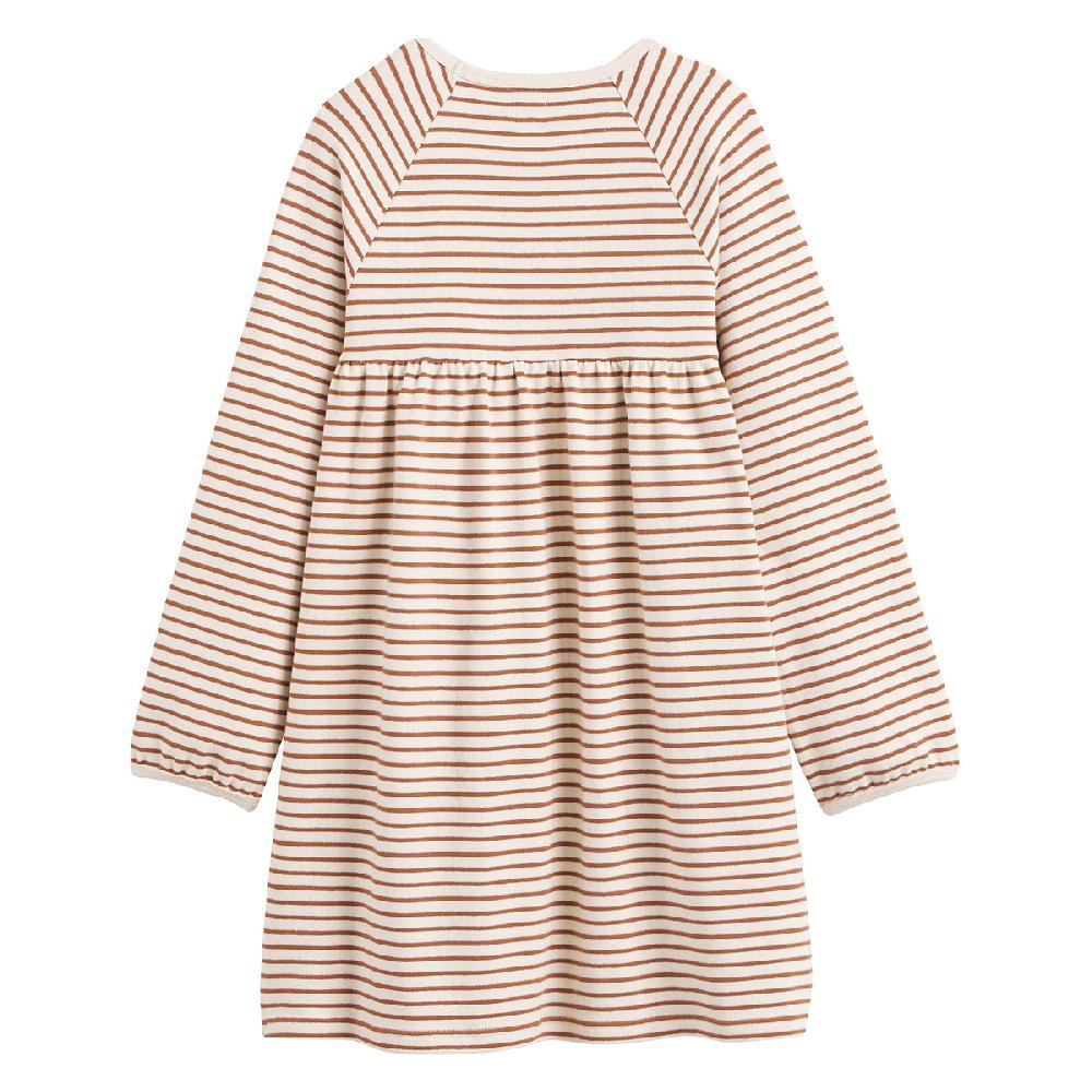 laredoute Gestreiftes Kleid mit langen Ärmeln braun/ecru gestreift LA REDOUTE COLLECTIONS Osterangebot