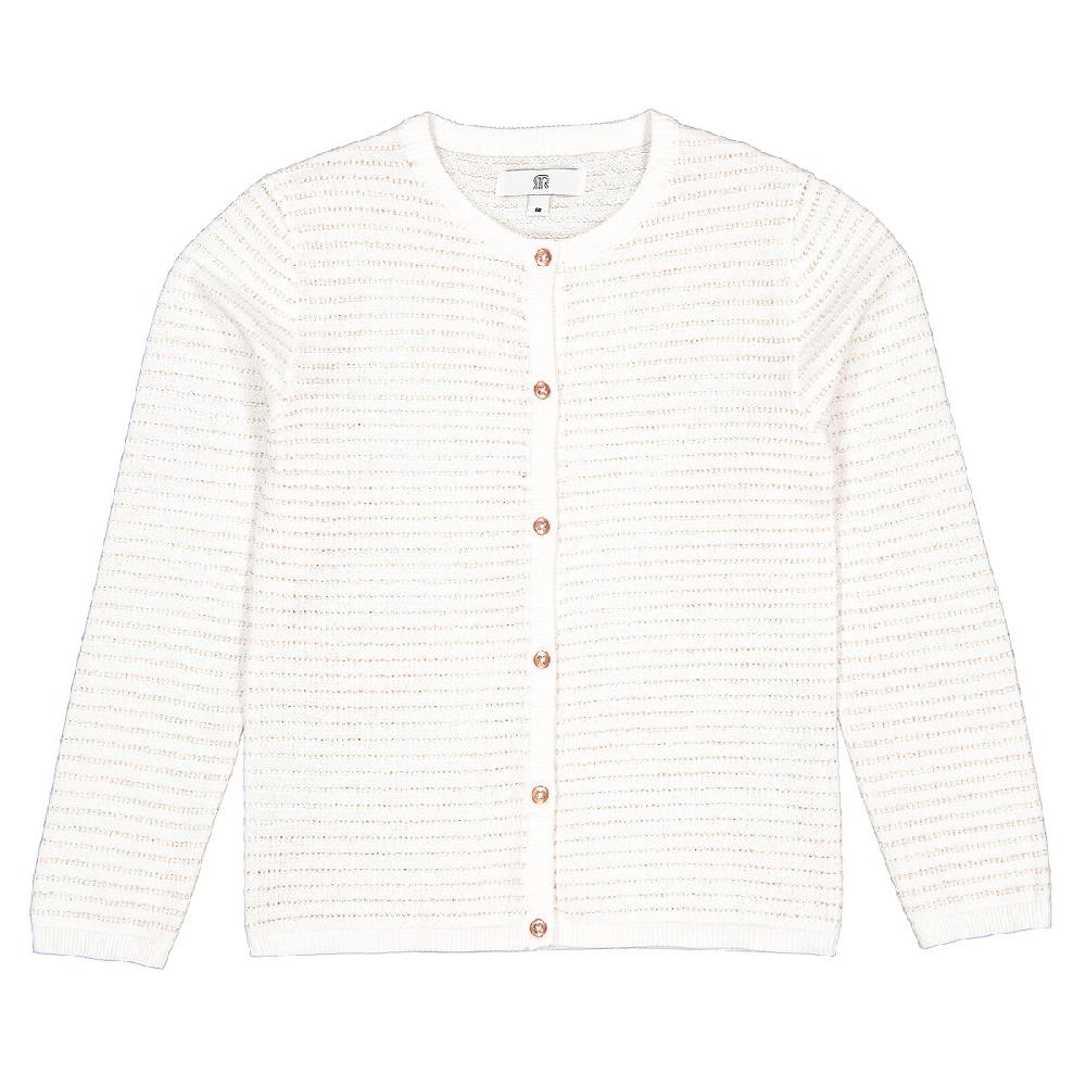 laredoute Feinstrick-Cardigan mit Knöpfen Streifen ecru gestreift LA REDOUTE COLLECTIONS Lagerräumung