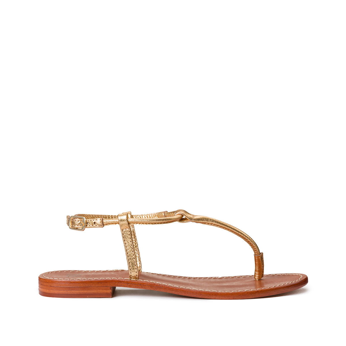 laredoute Zehensandalen aus Leder goldfarben LA REDOUTE COLLECTIONS Exklusive Angebote