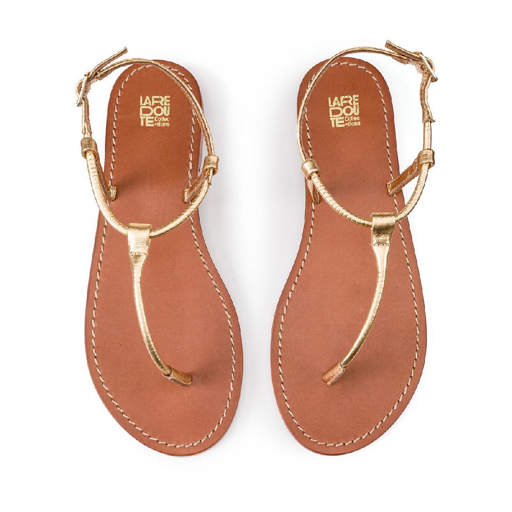 laredoute Zehensandalen aus Leder goldfarben LA REDOUTE COLLECTIONS Exklusive Angebote