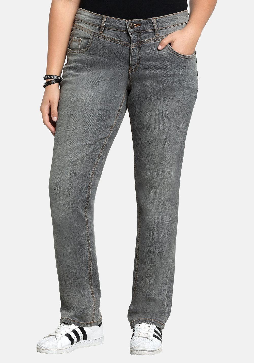 sheego Jeans »Die Gerade« mit Used-Effekten Super Rabatt