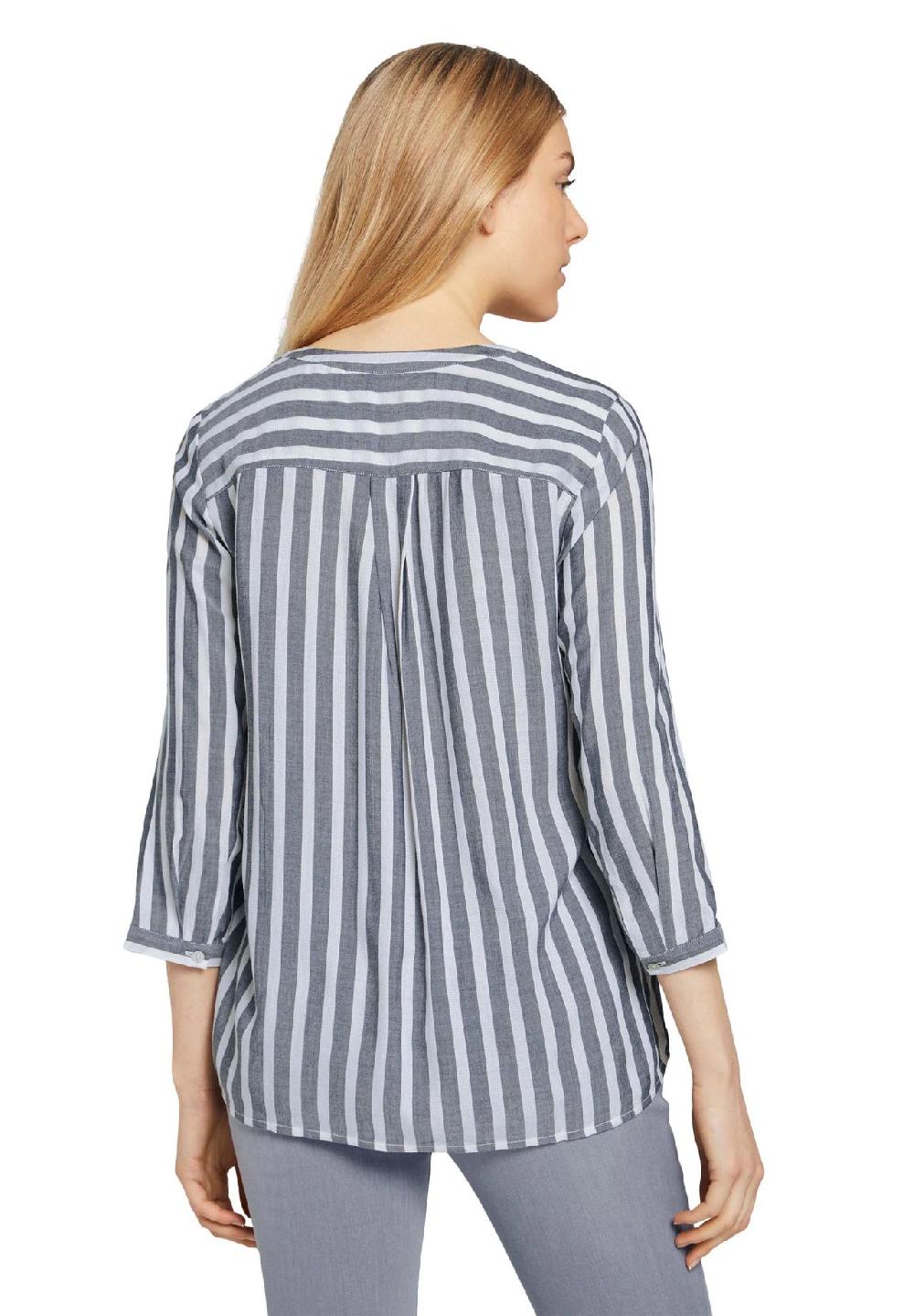 TOM TAILOR Shirtbluse Brusttaschen 3/4-Arm für Damen Kostenloser Versand international