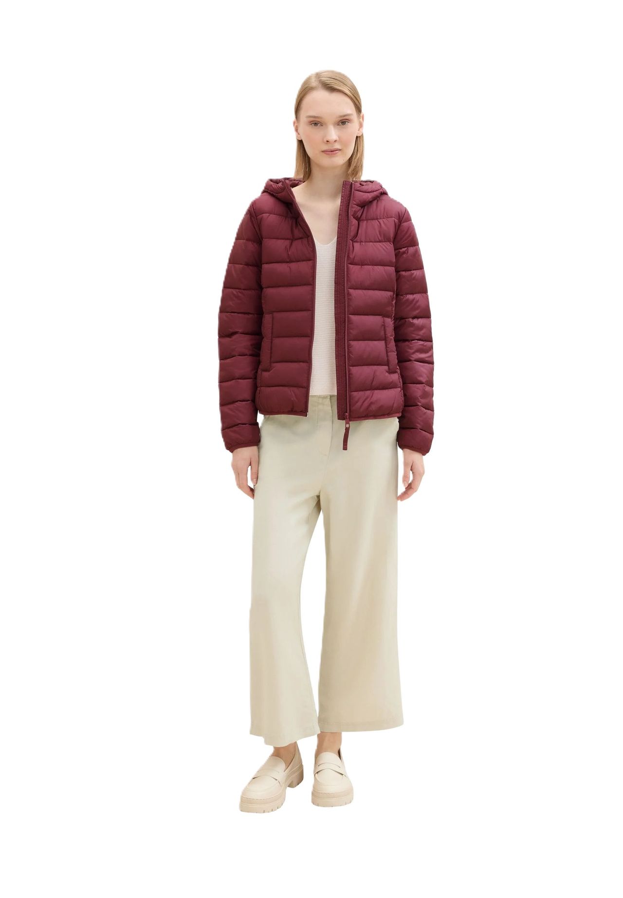 DENIM TOM TAILOR Steppjacke Kapuze Eingrifftaschen für Damen Limitierter Zeitrabatt