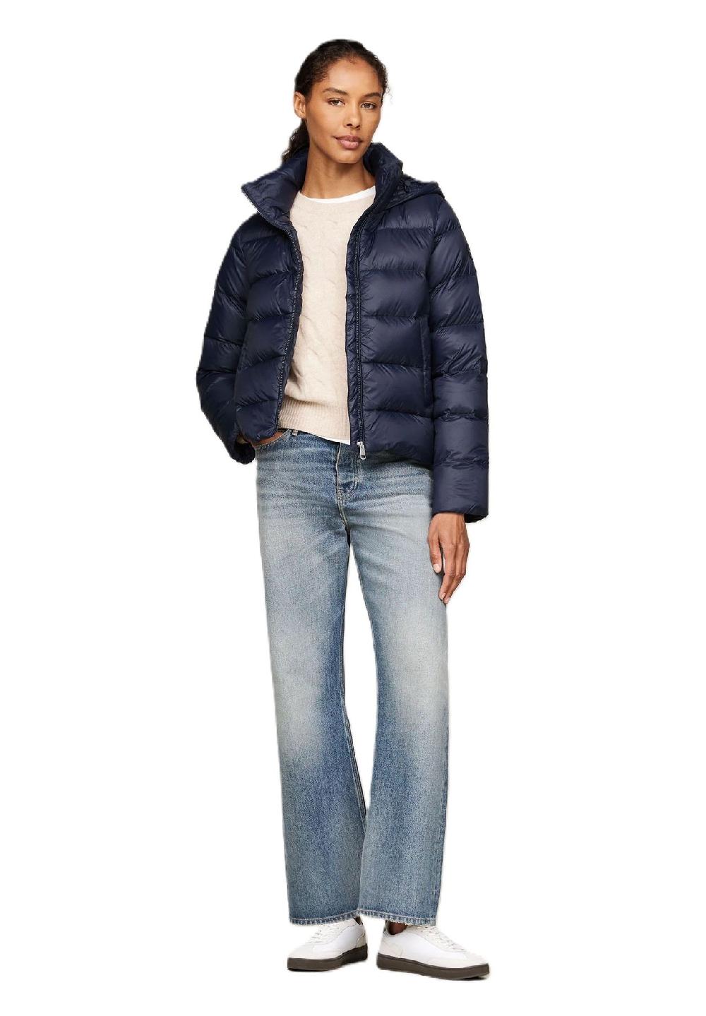 TOMMY HILFIGER Steppjacke Stehkragen Logo-Patch für Damen Saisonale Angebote