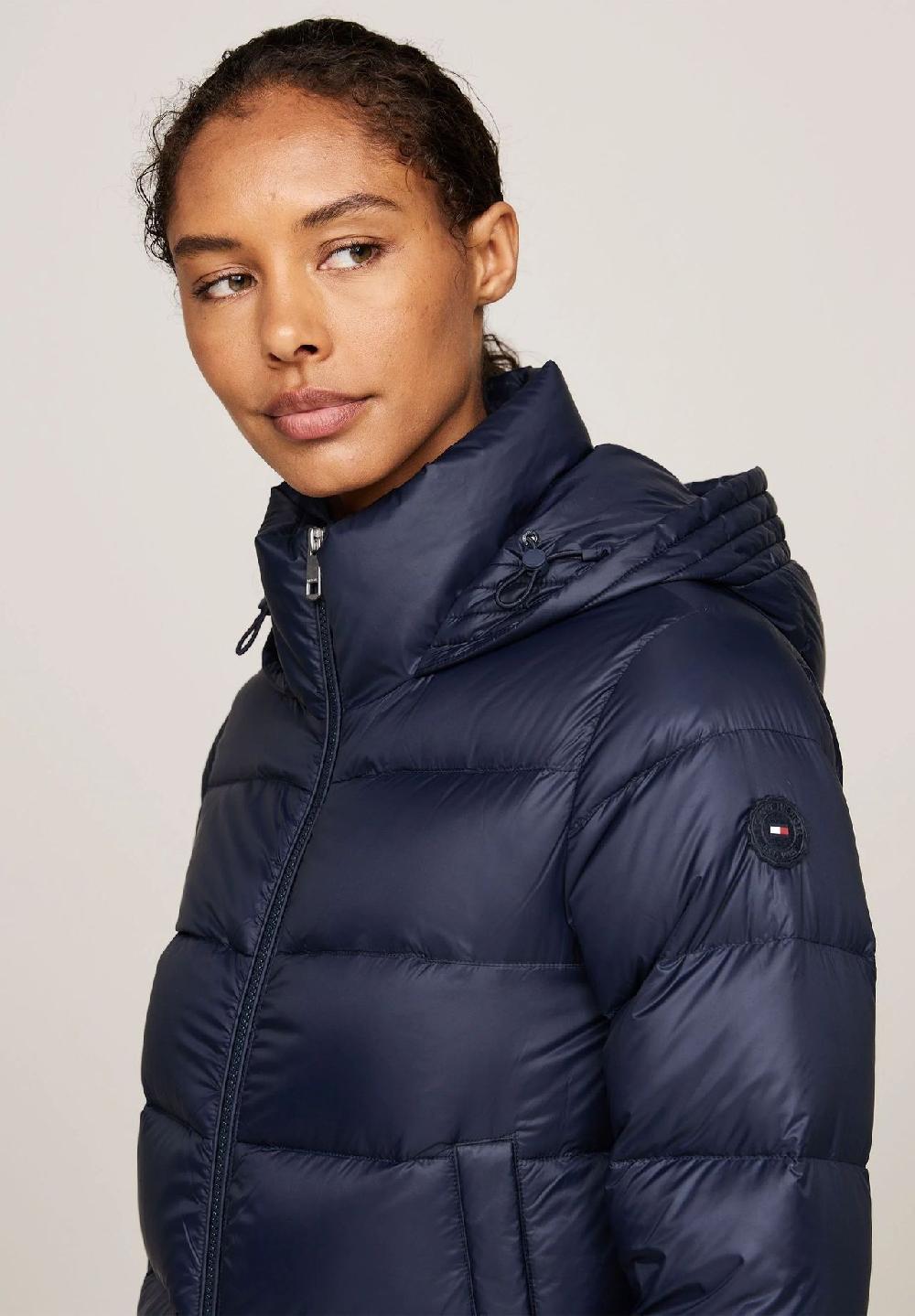 TOMMY HILFIGER Steppjacke Stehkragen Logo-Patch für Damen Saisonale Angebote