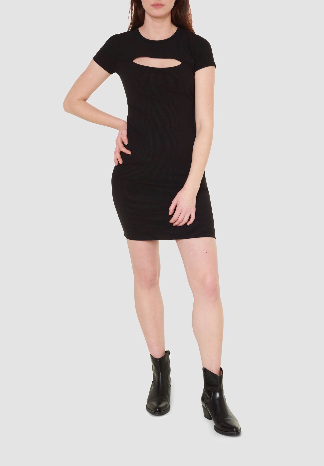 GUESS Kleid "Lana" Rundhals oberschenkellang Cutout für Damen Tägliche Deals