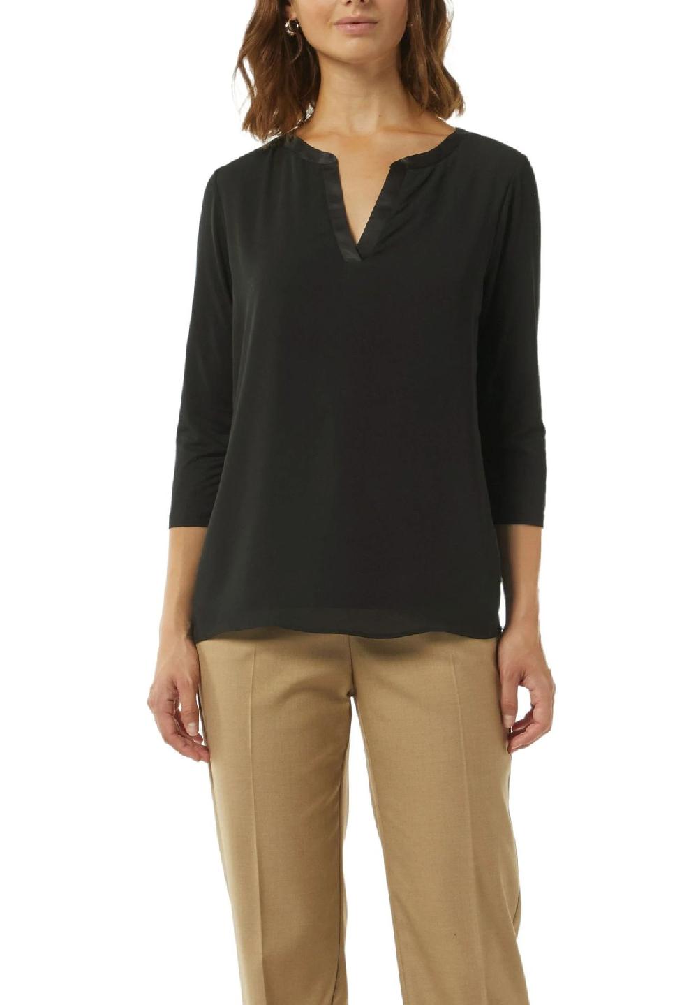 comma Shirtbluse 3/4-Arm Split-Neck für Damen Begrenzte Freigabe