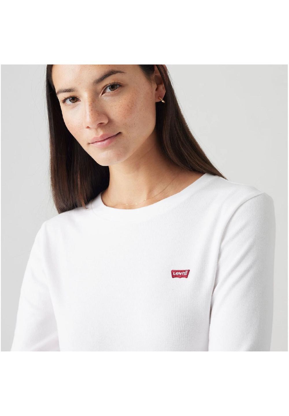 Levi's® Langarmshirt "Essential Housemark Long-Sleeve Tee" Baumwolle für Damen Letzter Tag