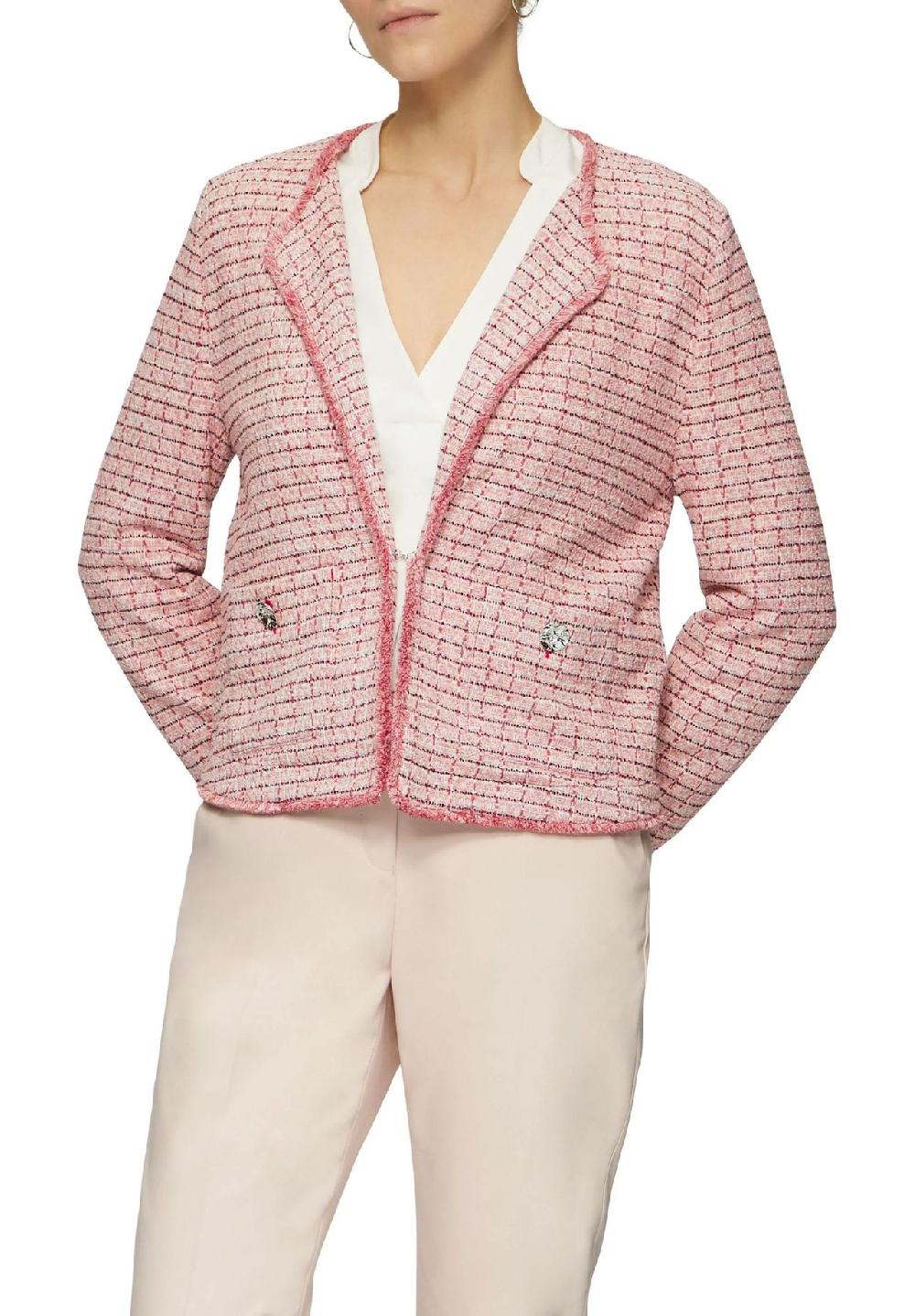 s.Oliver BLACK LABEL Bouclé-Jacke Hakenverschluss für Damen Fabrikladen