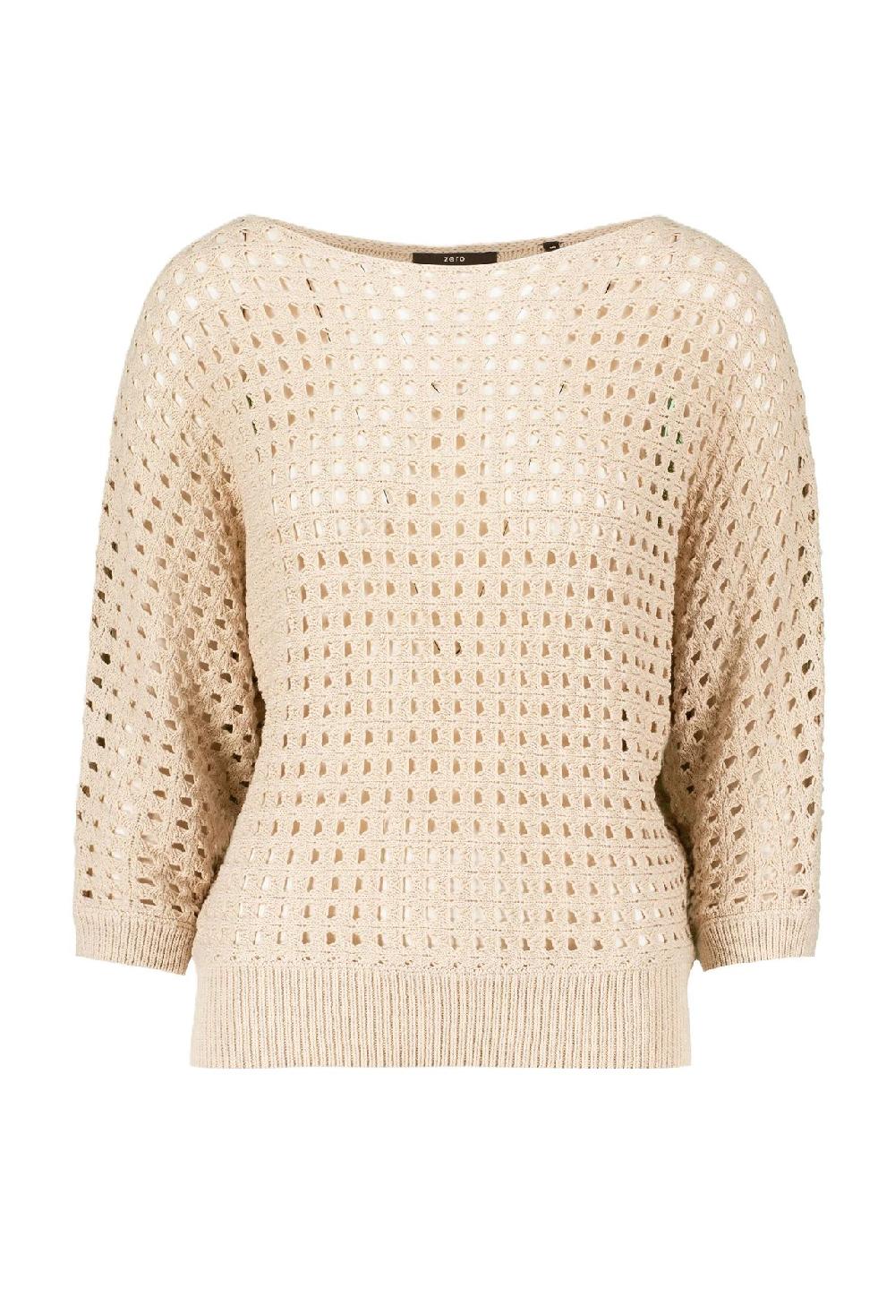 zero Pullover Dreiviertelarm Rundhalsausschnitt für Damen
