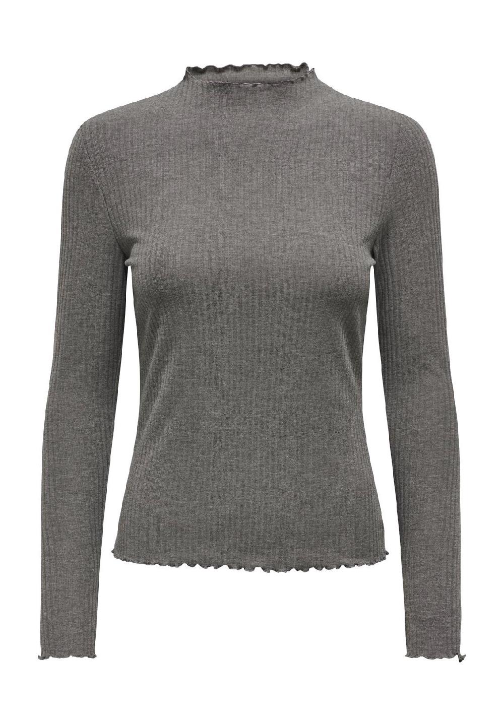 ONLY® Langarmshirt "Emma" Stehkragen Ripp-Design für Damen Zeitlich begrenztes Angebot