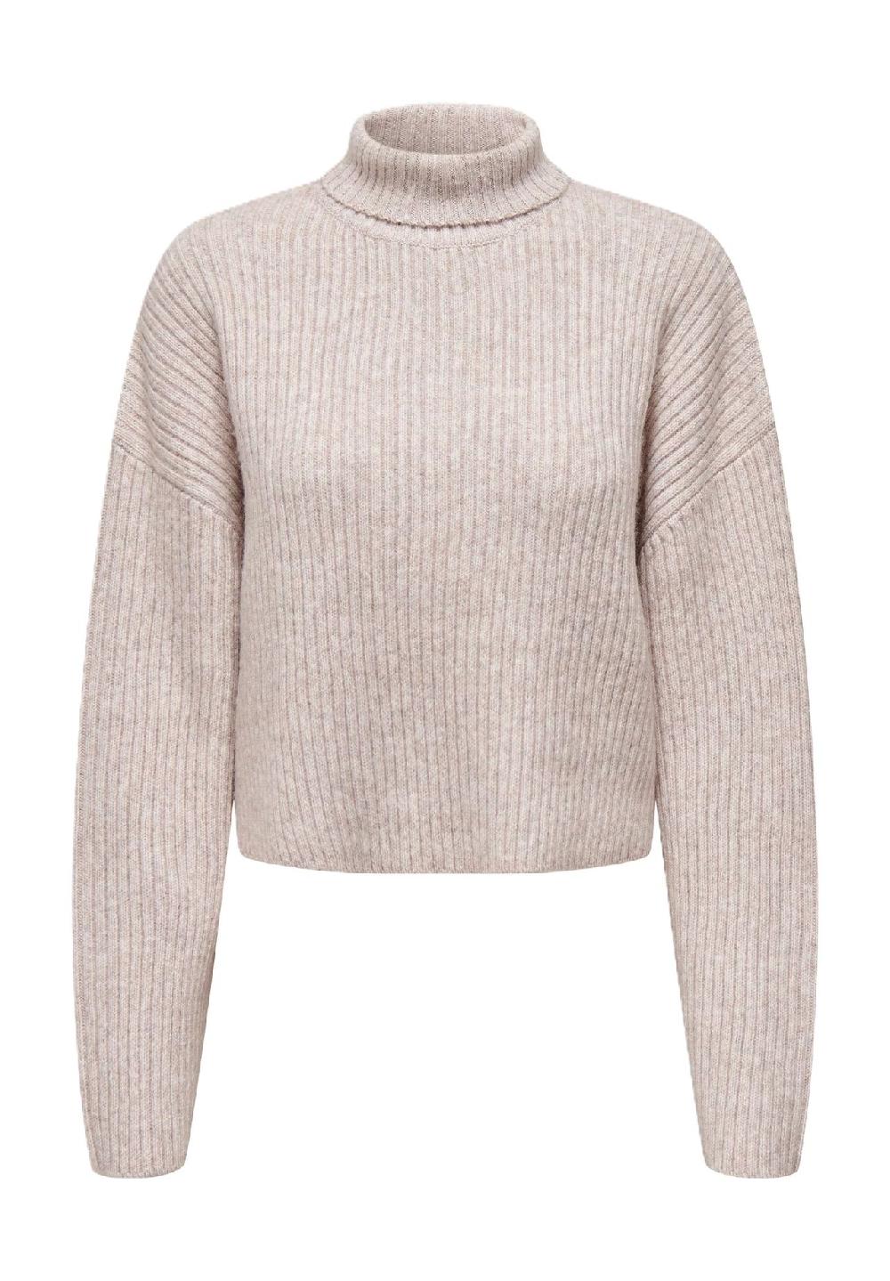 ONLY® Rollkragenpullover "Melanie" Rippbündchen für Damen