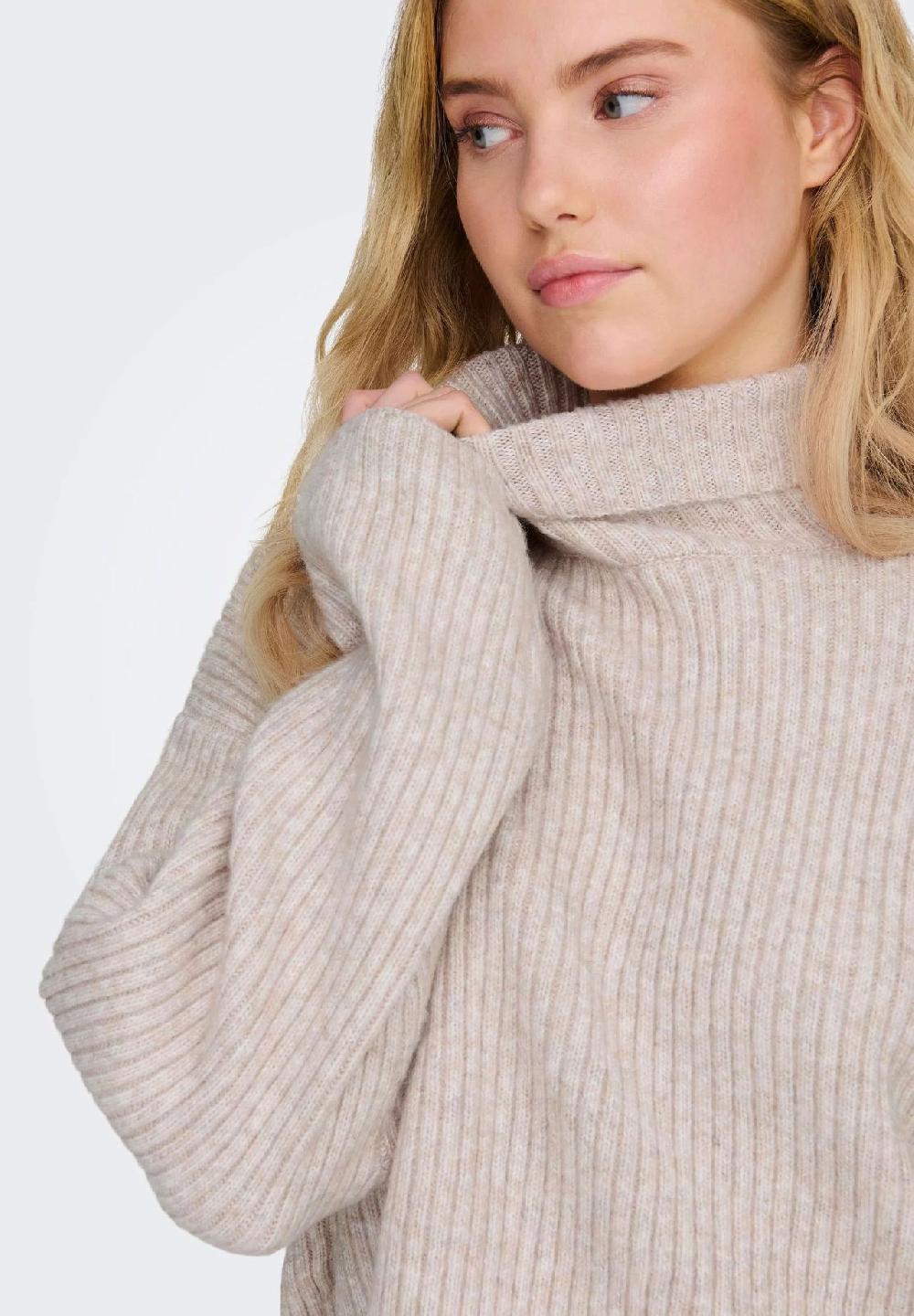 ONLY® Rollkragenpullover "Melanie" Rippbündchen für Damen VIP-Rabatte