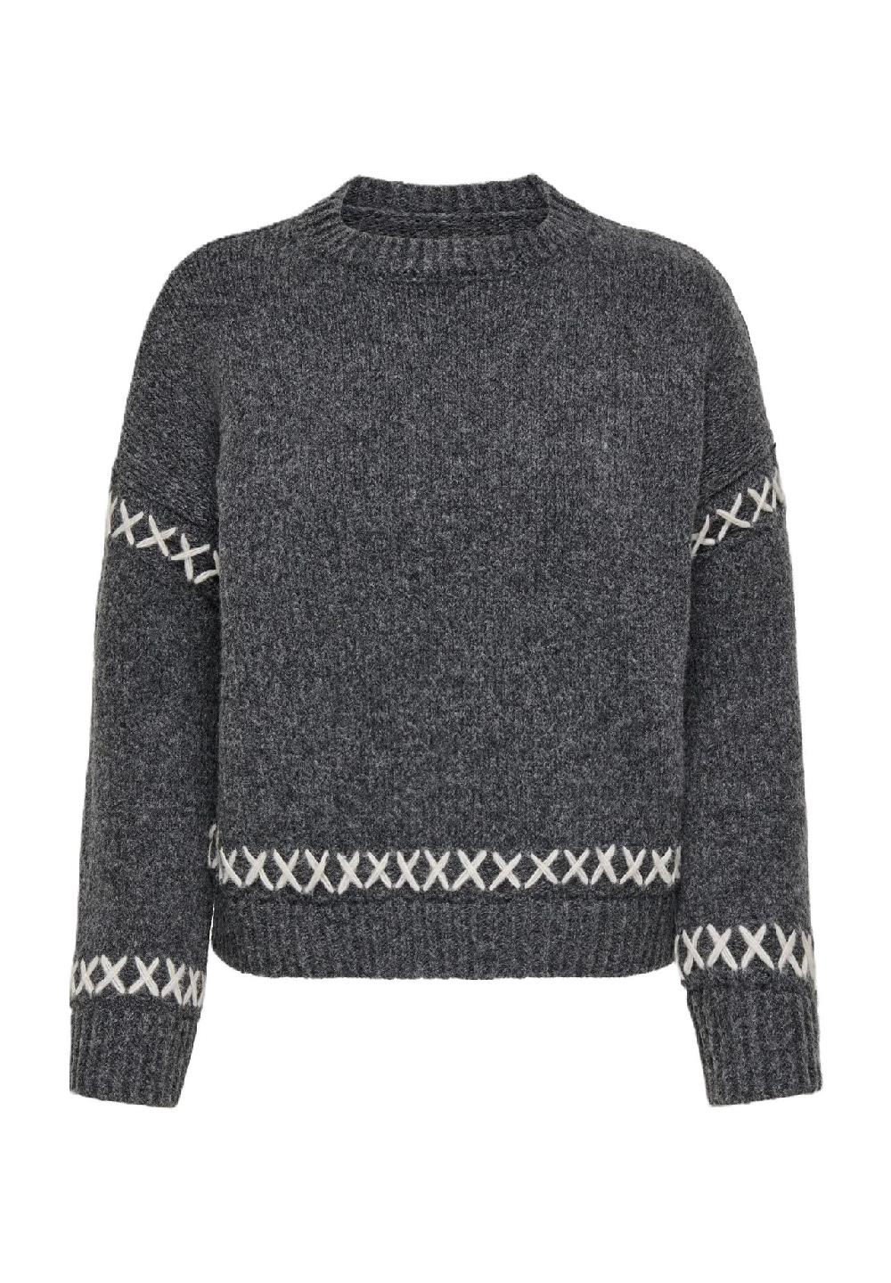 ONLY® Strickpullover "Amanda" Ziernähte für Damen Bis zu 50% Rabatt