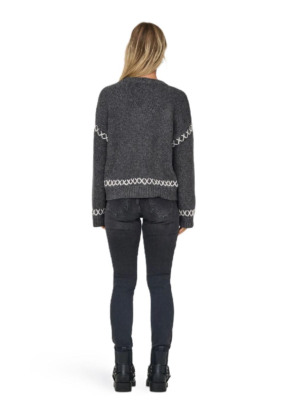 ONLY® Strickpullover "Amanda" Ziernähte für Damen Bis zu 50% Rabatt