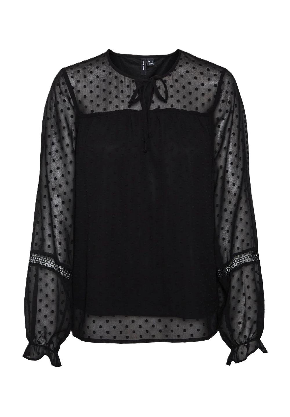 VERO MODA® Shirtbluse "Leah" Schlüsselloch-Ausschnitt für Damen Sonderangebot der Fabrik