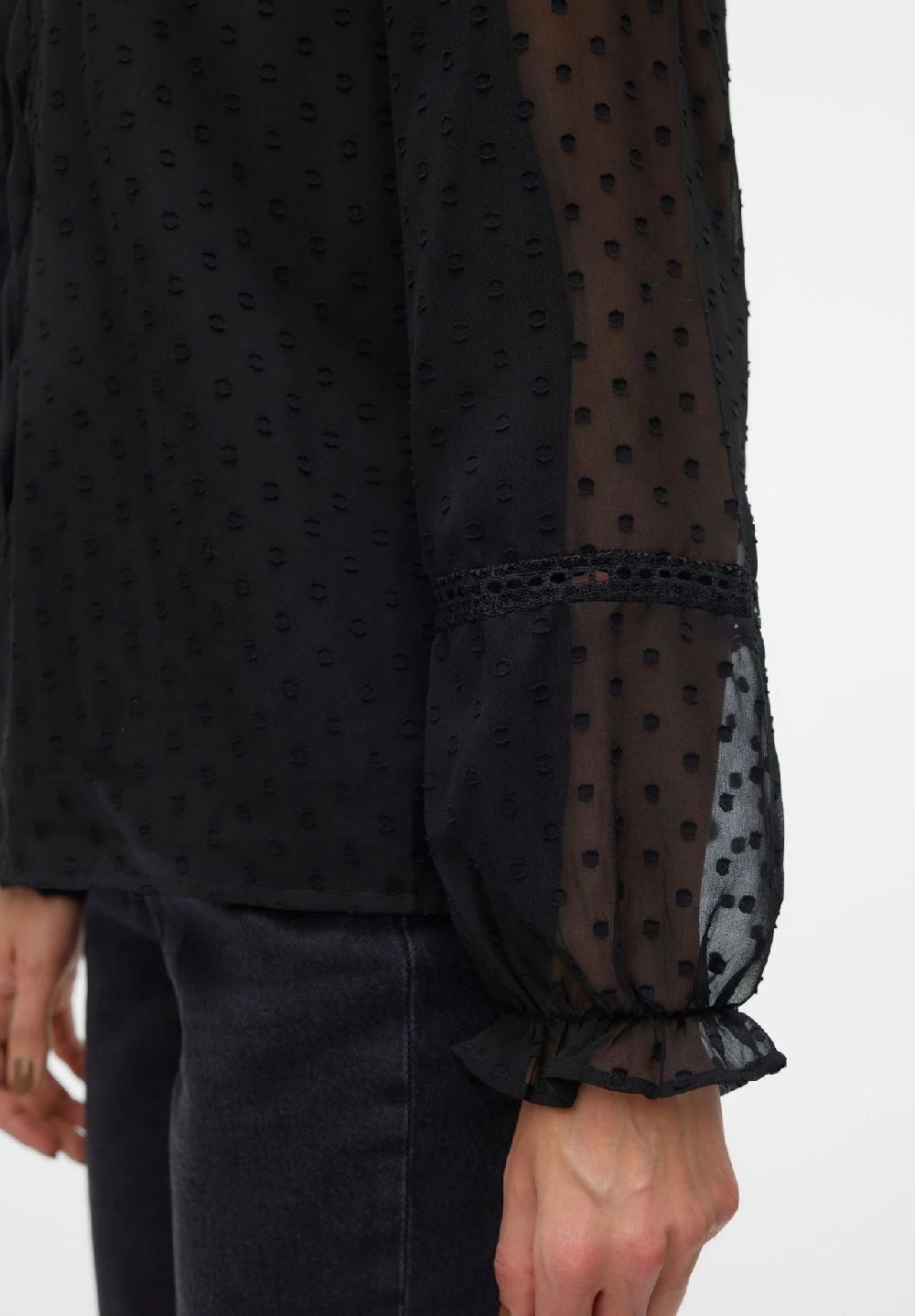 VERO MODA® Shirtbluse "Leah" Schlüsselloch-Ausschnitt für Damen Sonderangebot der Fabrik