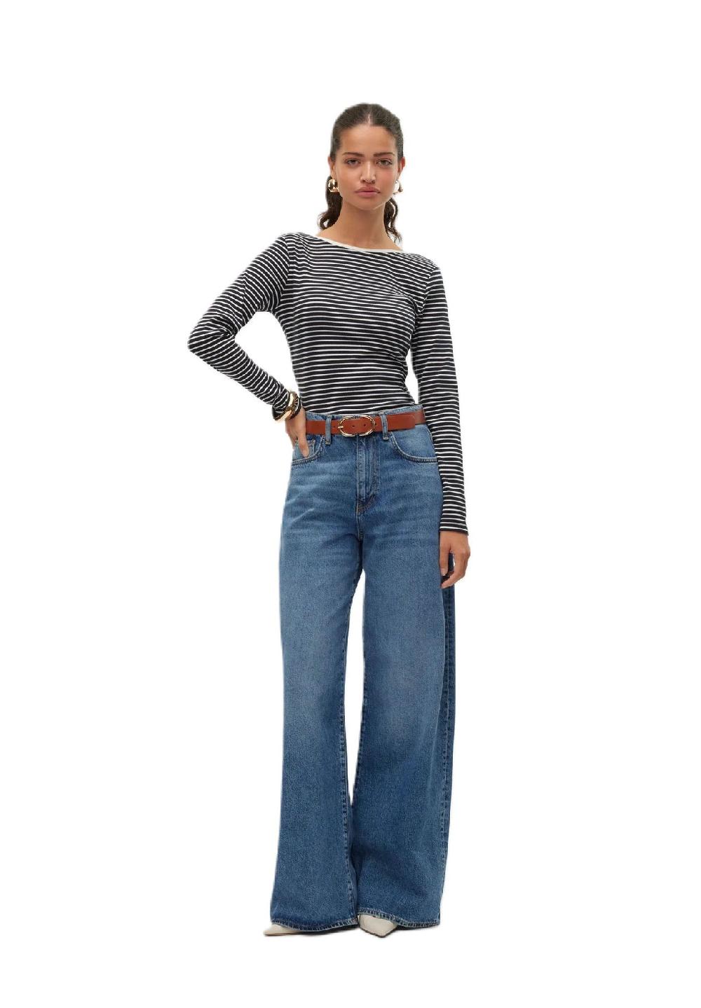 VERO MODA® Langarmshirt "Chloe" U-Ausschnitt für Damen Vierteljährliche Förderung