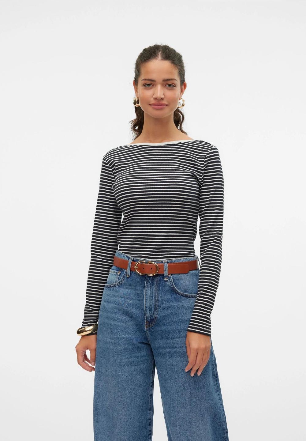 VERO MODA® Langarmshirt "Chloe" U-Ausschnitt für Damen Vierteljährliche Förderung