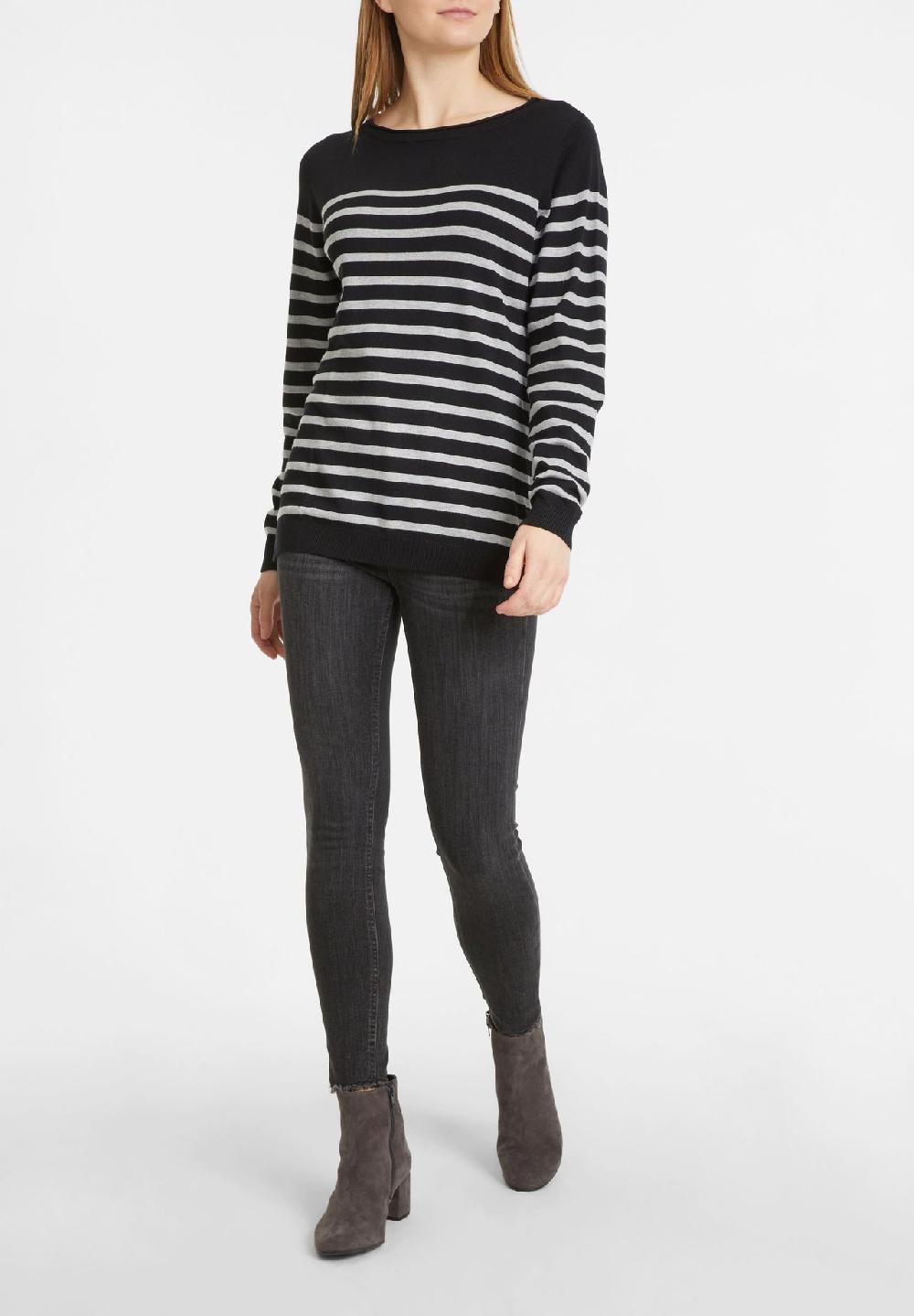 GALERIA essentials Pullover Rippbündchen Langarm Streifen für Damen Im Verkauf
