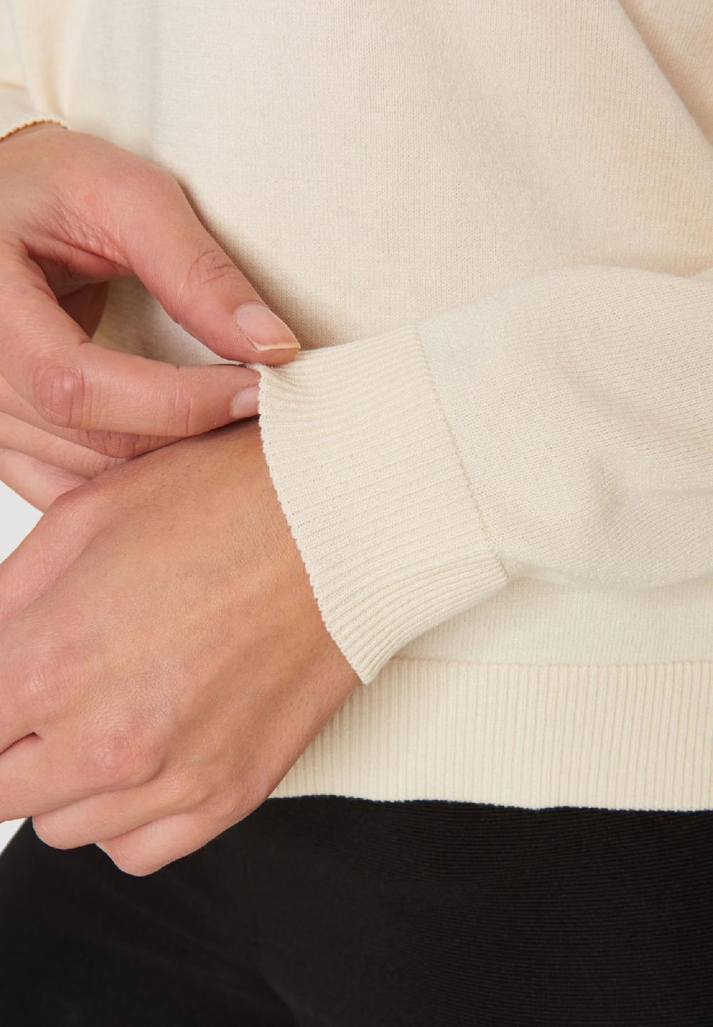 MANGUUN collection Pullover V-Ausschnitt Rippbündchen für Damen 2025