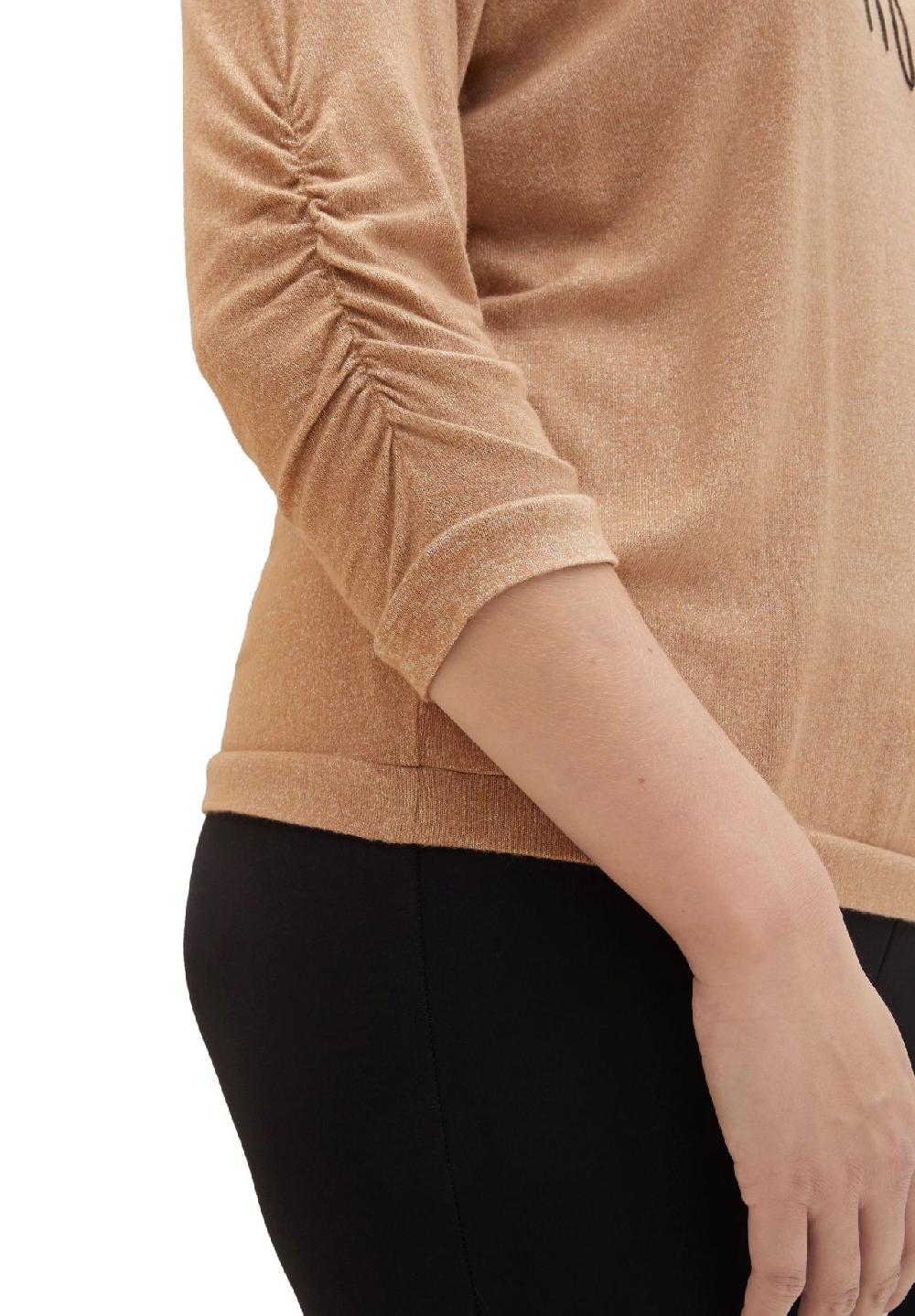 TOM TAILOR plus Shirt 3/4-Arm Melange Raffung für Damen Lagerräumung