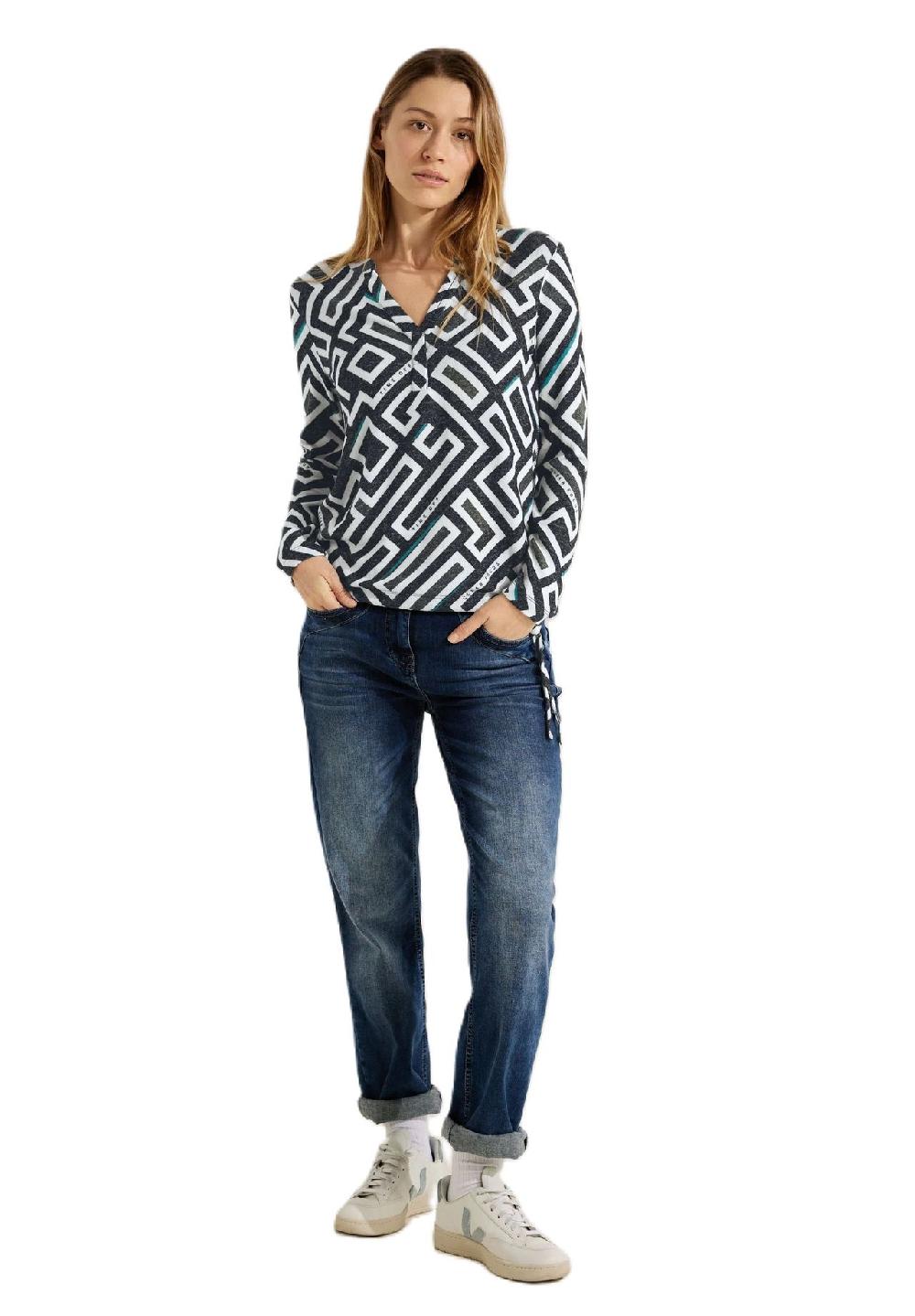 CECIL Tunikashirt Split-Neck grafisch für Damen Valentinstagsangebot