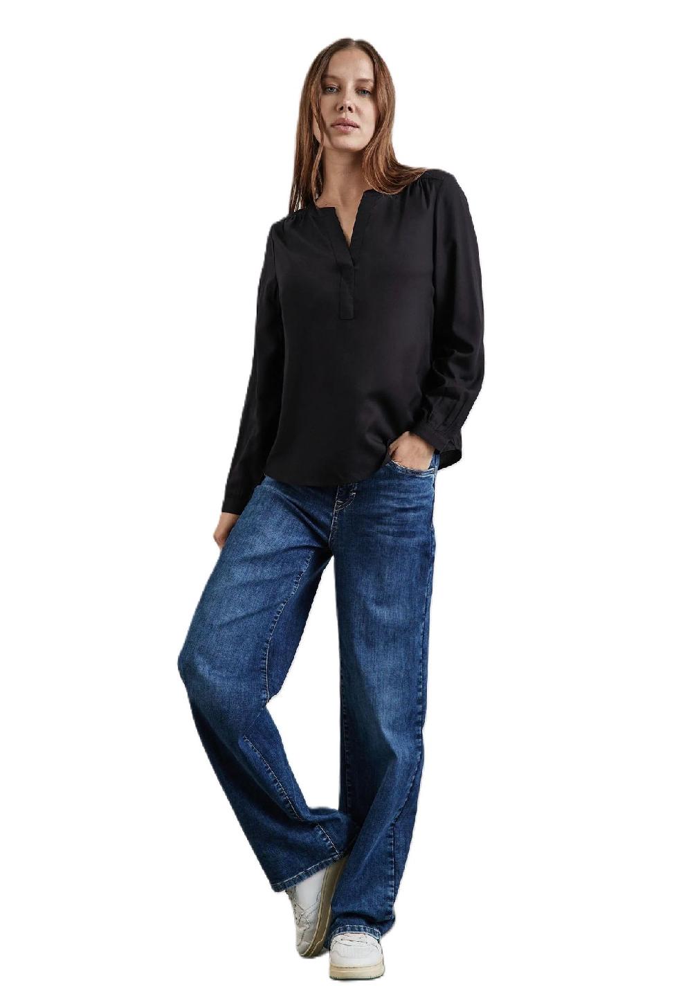 Street One Shirtbluse Split-Neck für Damen Fabrikverkauf