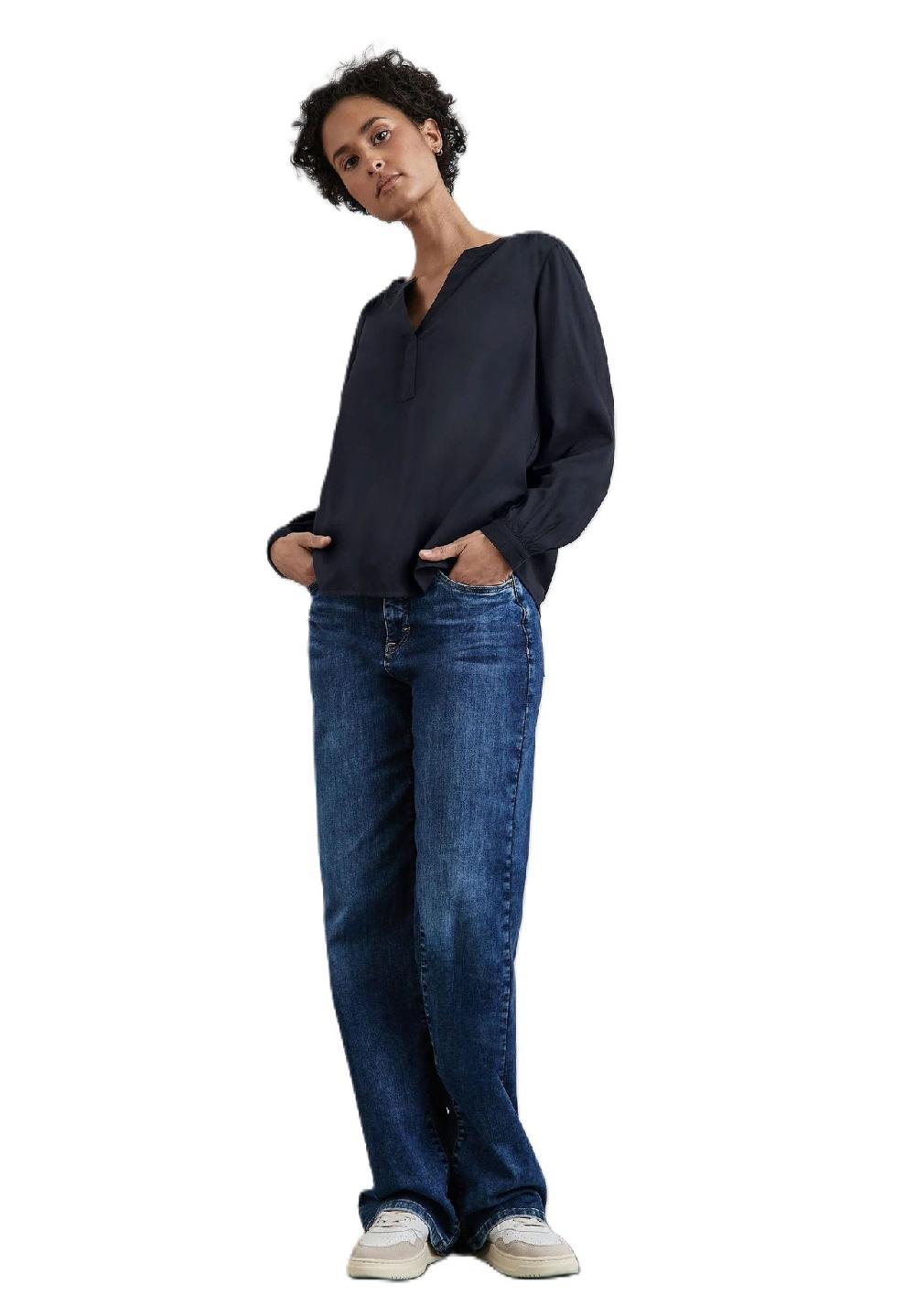Street One Shirtbluse Split-Neck für Damen Blitzverkäufe