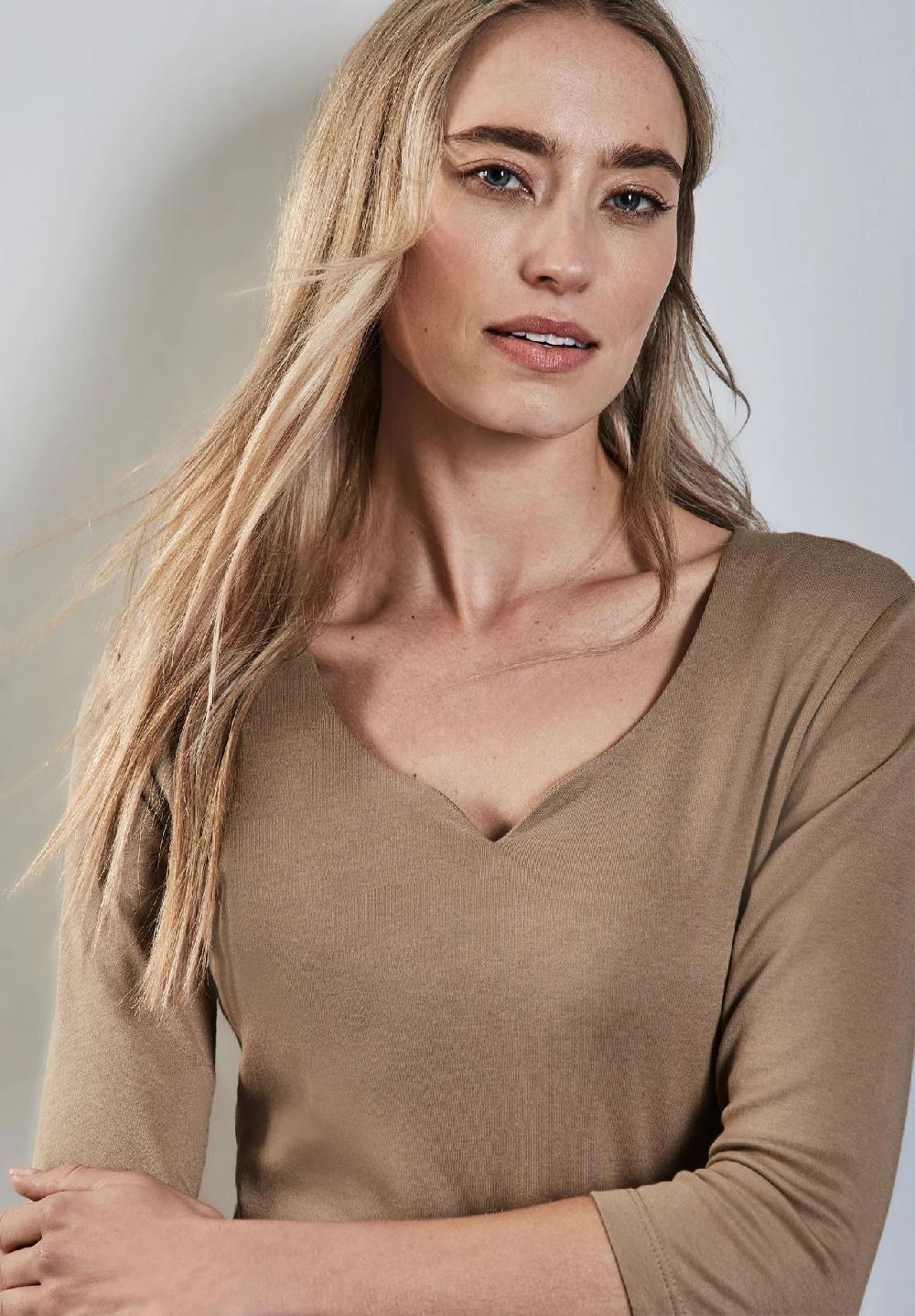 Street One T-Shirt 3/4-Arm Herzausschnitt für Damen Valentinstagsangebot