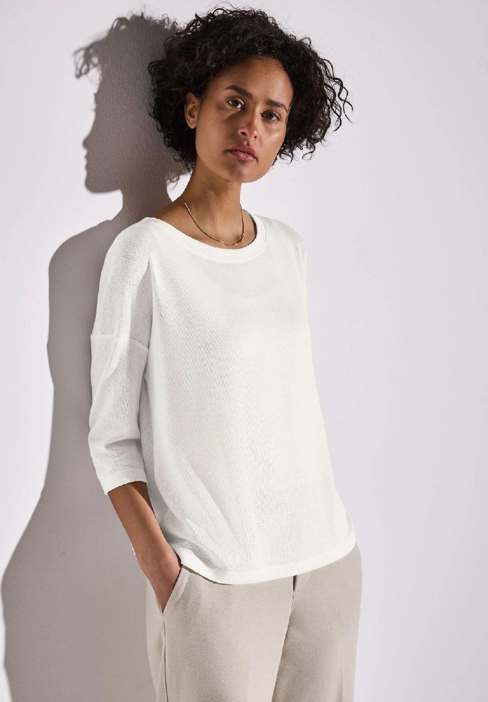 Street One Shirt U-Boot-Ausschnitt 3/4-Arm für Damen Tiefpreis