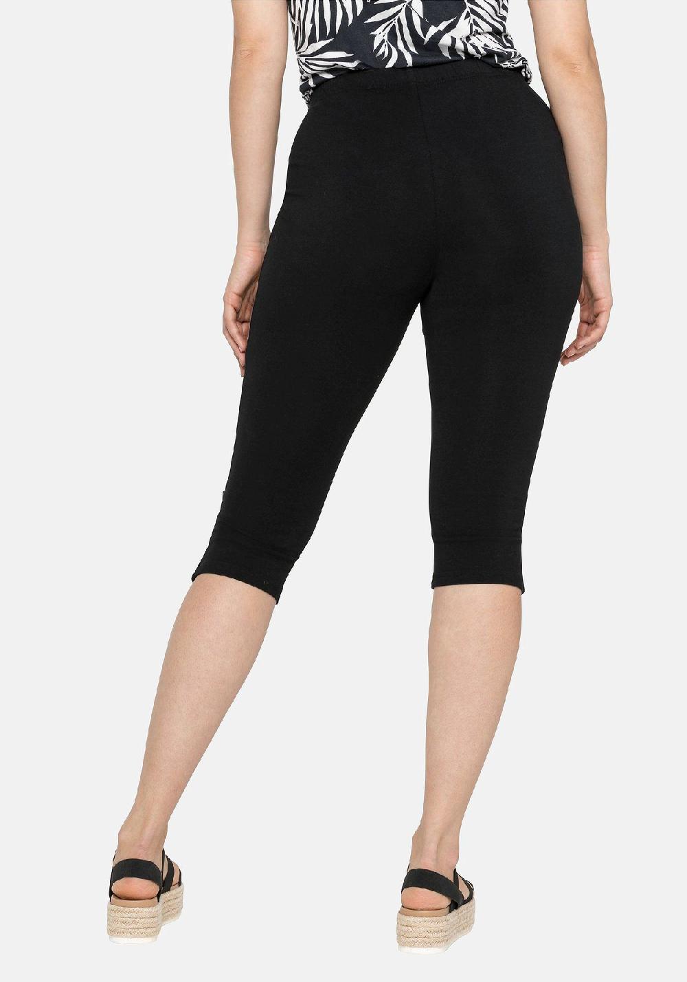 sheego Leggings mit Raffung und Deko-Knöpfen am Saum VIP-Rabatte