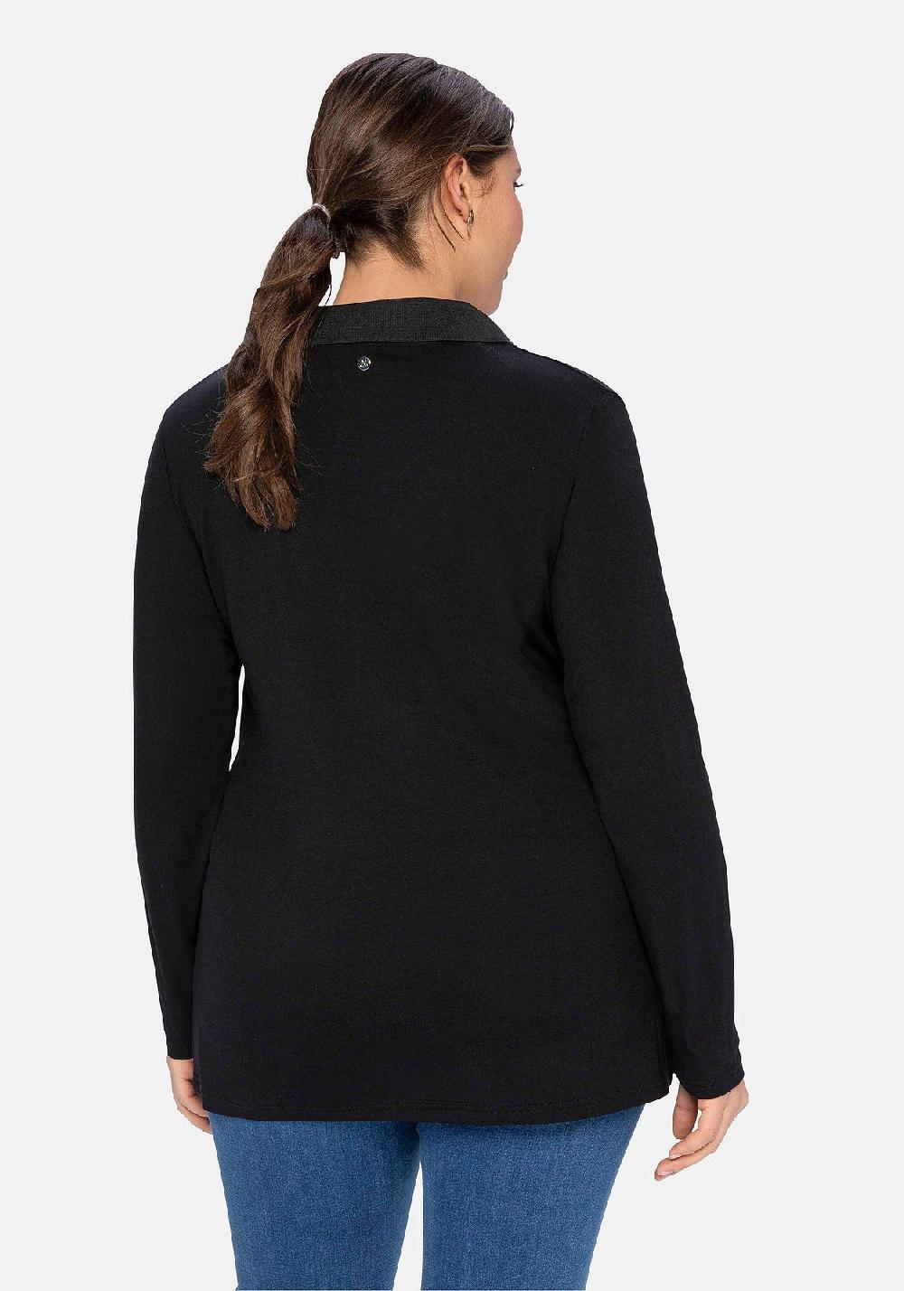 sheego Poloshirt mit offenem Polokragen Letzter Tag