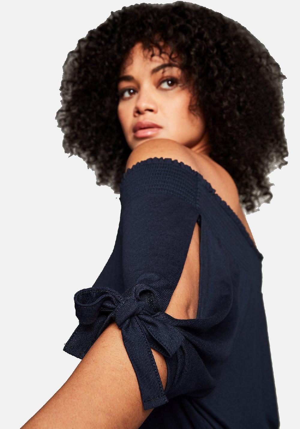 sheego Carmenshirt mit Smokeinsatz Zeitbegrenzte Promotion
