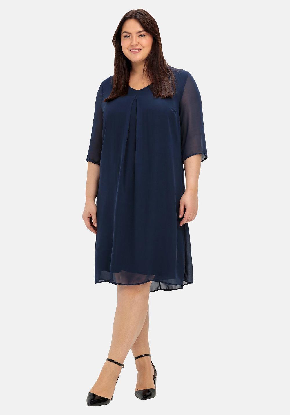 sheego Kleid im Layerlook aus Chiffon und Viskose Bis zu 65% Rabatt