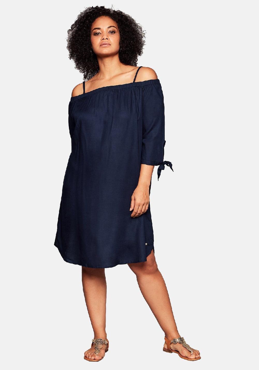 sheego Strandkleid im Carmen-Look mit schmalen Trägern Im Verkauf