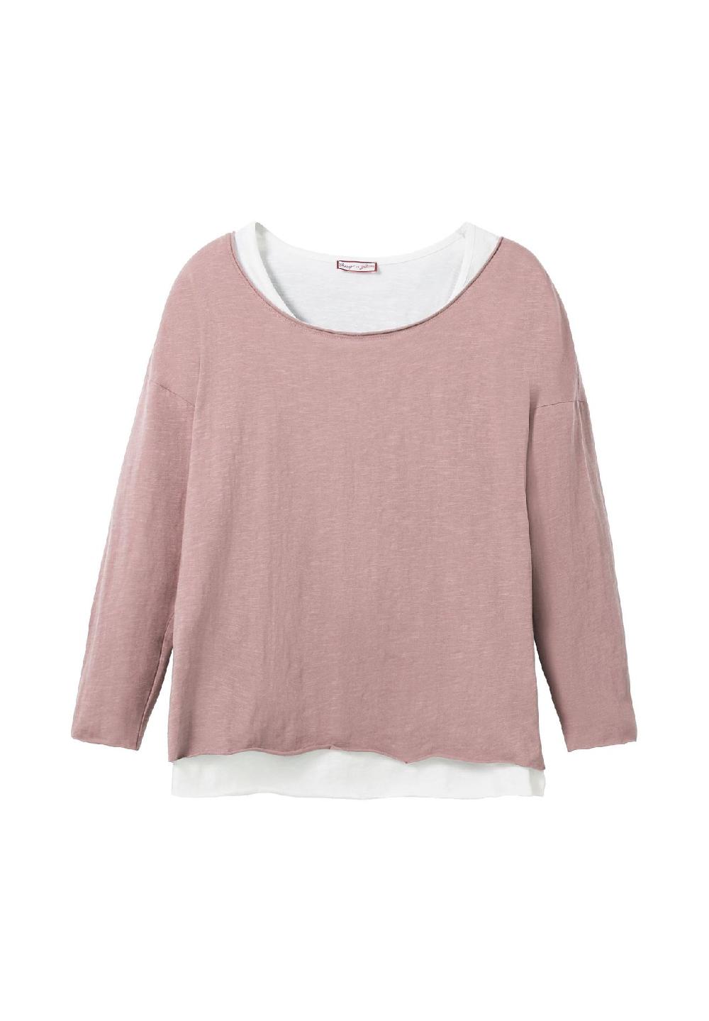 sheego by JoeBrowns Langarmshirt mit kontrastfarbenem Tanktop 50% Rabatt für begrenzte Zeit