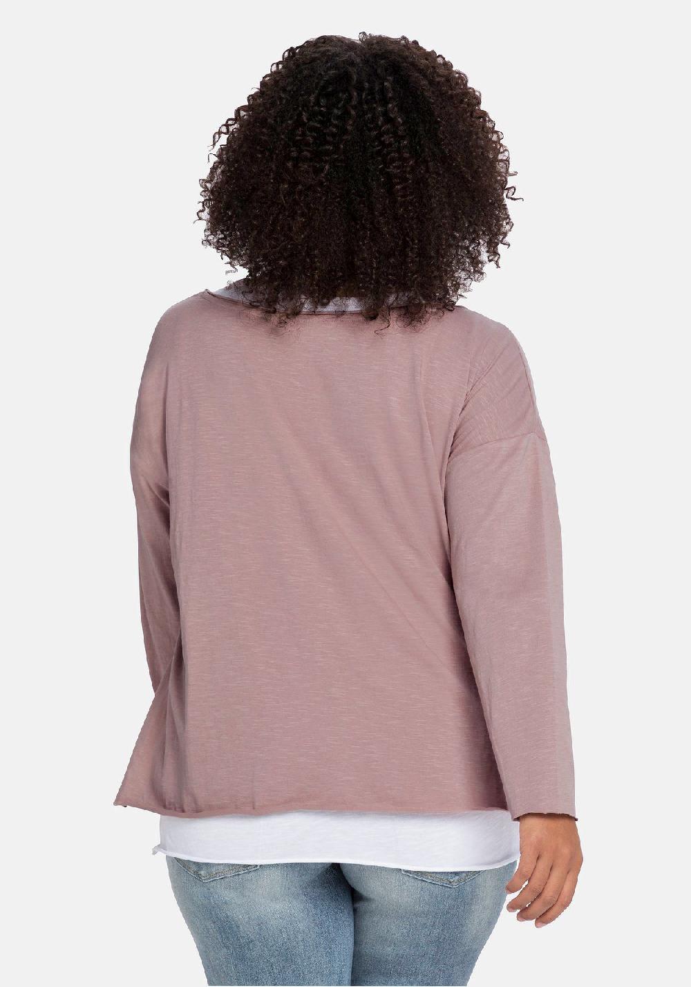 sheego by JoeBrowns Langarmshirt mit kontrastfarbenem Tanktop 50% Rabatt für begrenzte Zeit