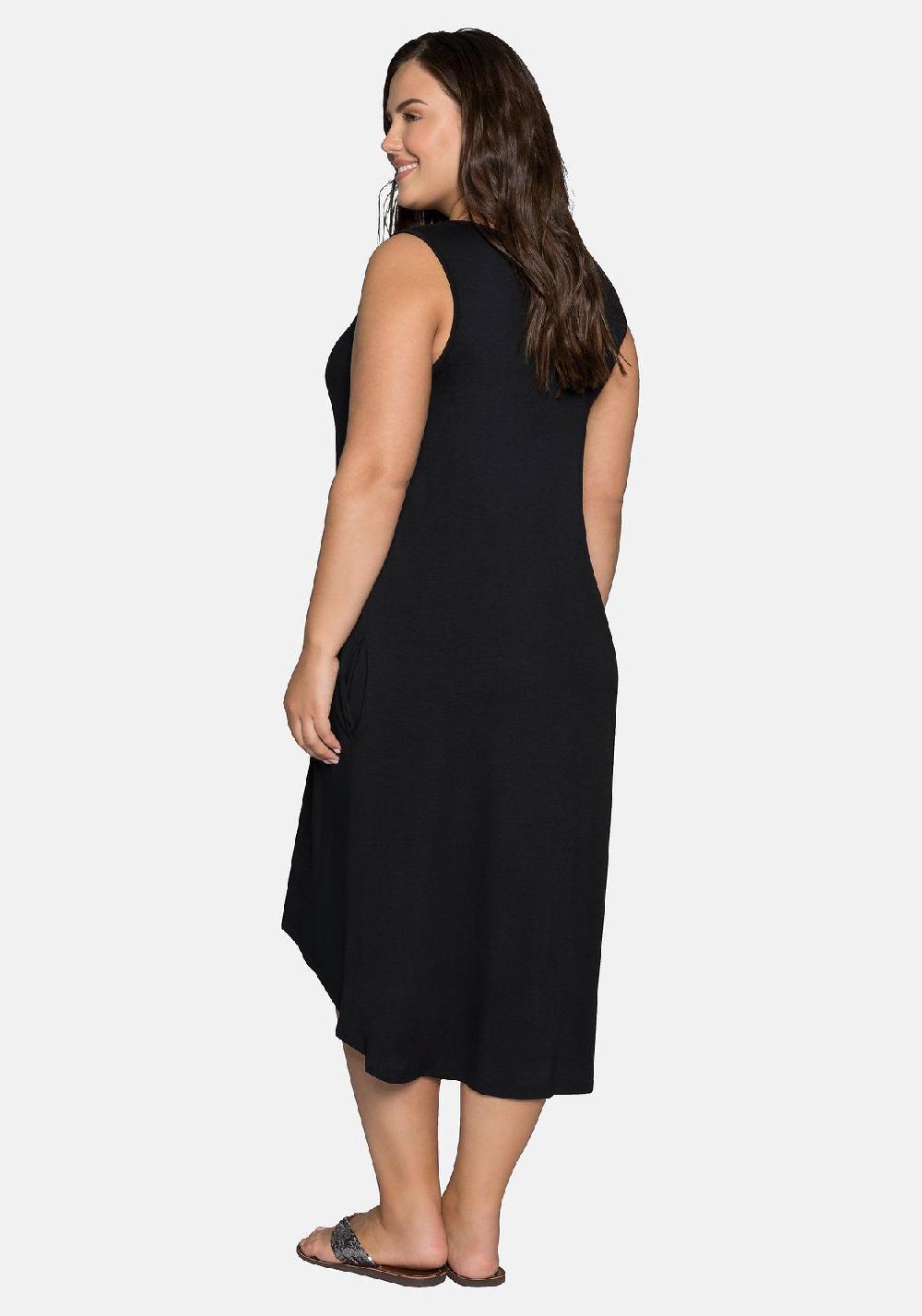 sheego Strandkleid mit Taschen im Vokuhilaschnitt Auslauf