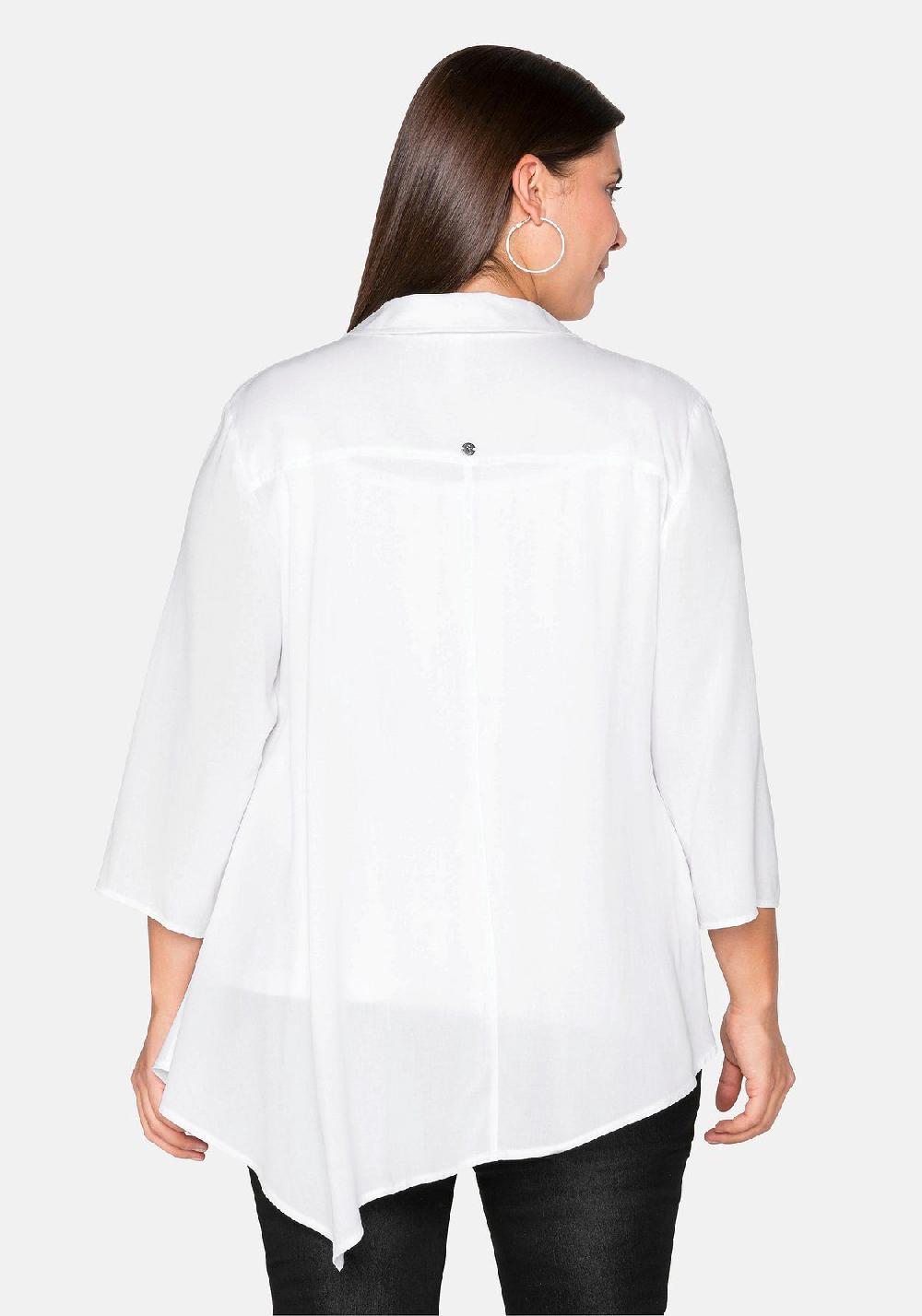 sheego Bluse mit asymmetrischem Saum in Zipfelform Günstiger Verkauf