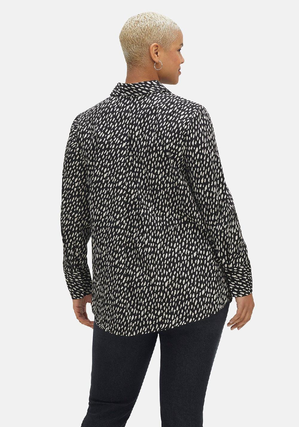 sheego Hemdbluse mit Alloverdruck aus Popeline-Qualität Fabrikpreis